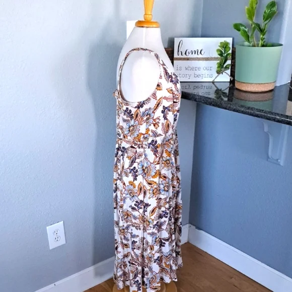 Fit & Flare Linen Midi Dress | Size 2X - Picture 3 of 7